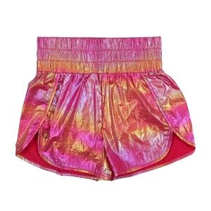 Simply Southern Women's Classic Metallic Shorts w/Inner Panty Pink size Small‎